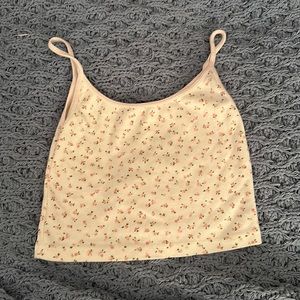 brandy melville pink floral baby tank